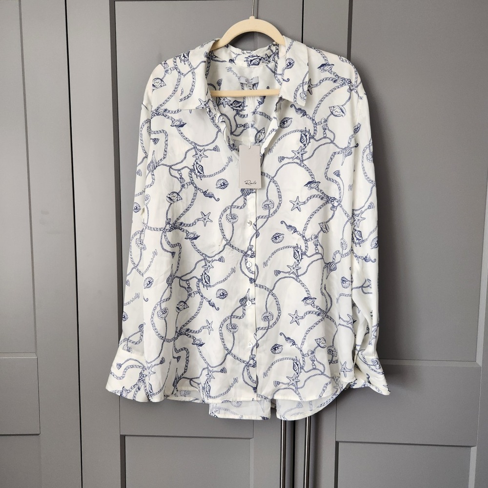 New Rails Ledger Nautical Chain Shell Starfish Button Down Shirt White XXL Flaw